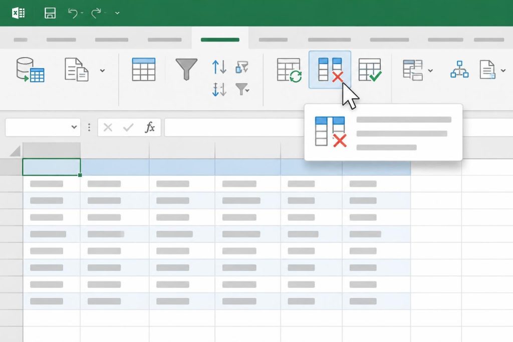 Interface Excel montrant le bouton Supprimer les doublons dans l'onglet Données avec infobulle.